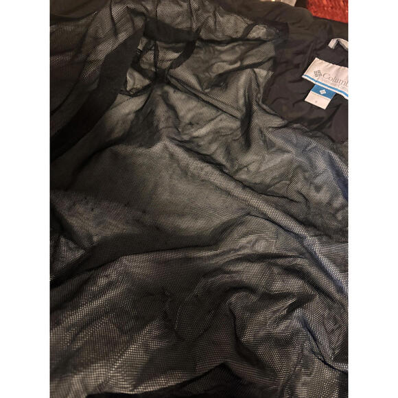 COLUMBIA MEN'S LINED WINDBREAKER BLACK HOODED JACKET SIZE L - Picture 8 of 11